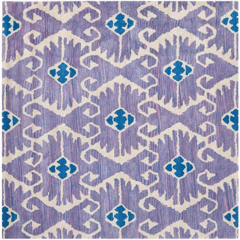 Wyndham WYD323 Hand Tufted Indoor Area Rug - Lavander/Ivory - 7'x7' - Safavieh