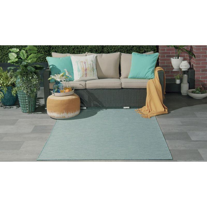 Aqua Flat Woven 8' x 10' Synthetic Rectangular Area Rug