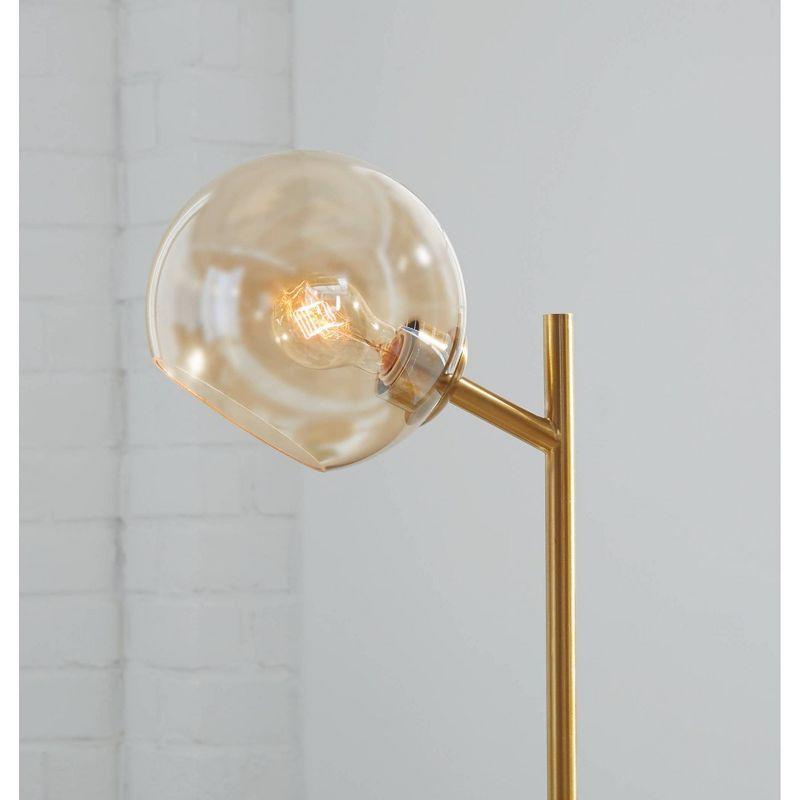 Abanson Desk Lamp Amber/Gold - Signature Design by Ashley: Metallic Finish, USB Port, Wireless Charging