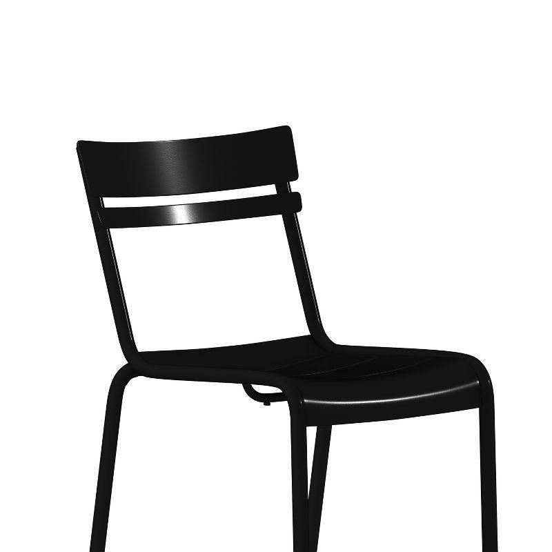 Nash Black Steel Armless Stackable Mid-Back Chair