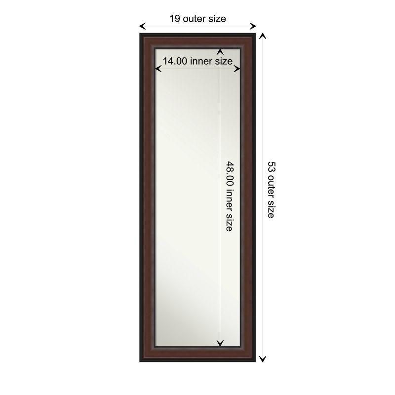 Amanti Art Harvard Walnut Non-Beveled On the Door Mirror Full Length Mirror, Wall Mirror 52.5 in x 18.5 in