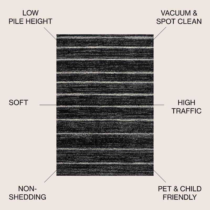 JONATHAN Y Williamsburg Minimalist Stripe Black/Cream 8 ft. x 10 ft. Area Rug