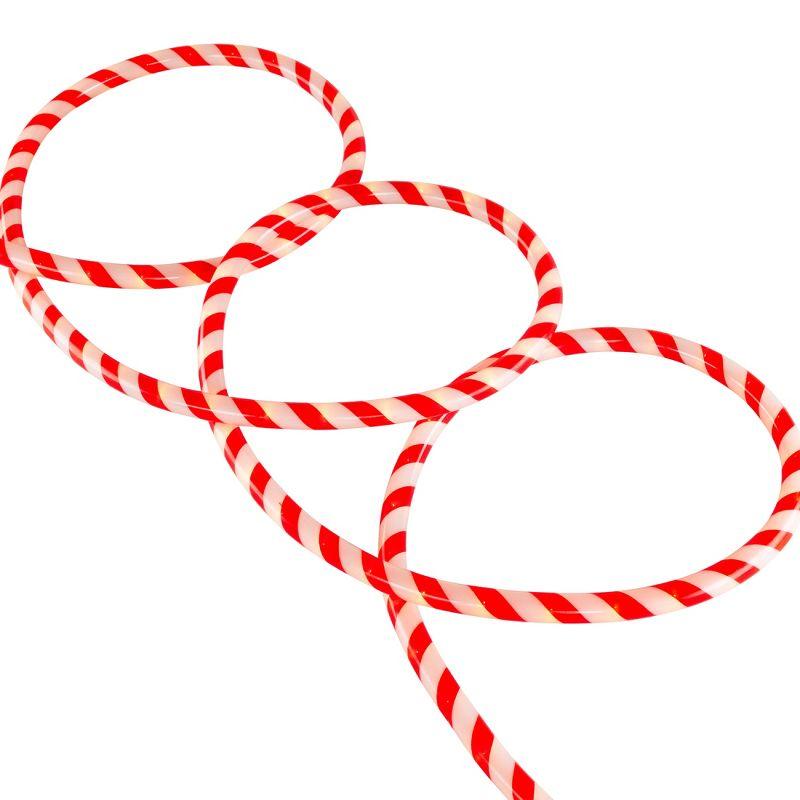 Northlight 18' Red and White Striped Candy Cane Outdoor Christmas Rope Lights
