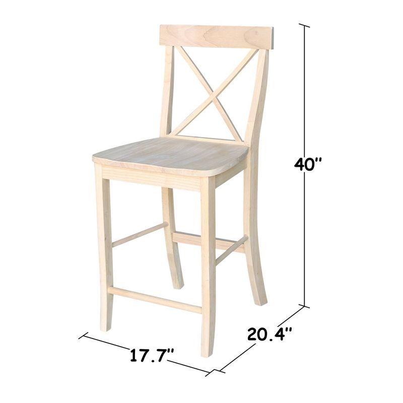 X Back Counter Height Barstool Unfinished - International Concepts