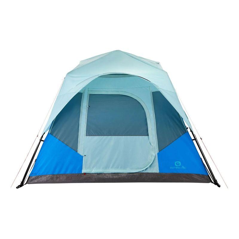 Outbound QuickCamp 6 Person 3 Season Lightweight Cabin Style Tent with a Heavy Duty 600 mm Coated Rainfly, Front Canopy, and Carry Bag, Blue