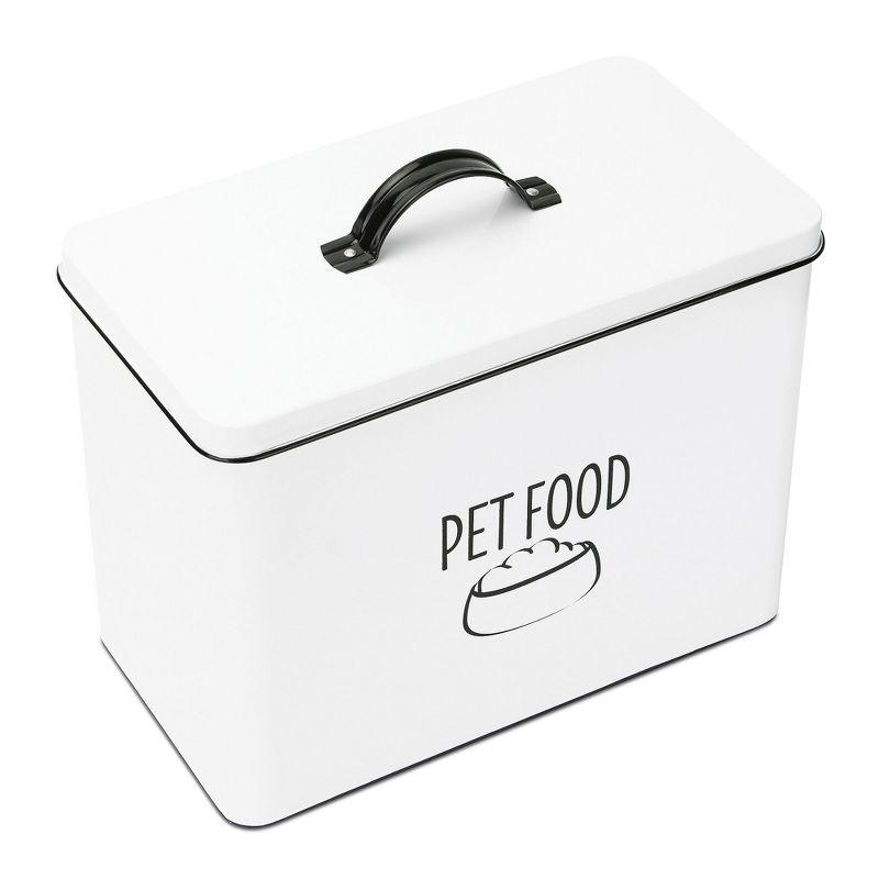 Outshine Co Outshine White Farmhouse Dog Food Bin Storage Container Cute Pet Food And Treat Canister With Lid & Reviews | Wayfair