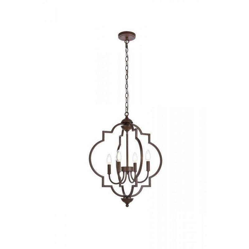 Sandara Weathered Oak 4-Light Metal Pendant