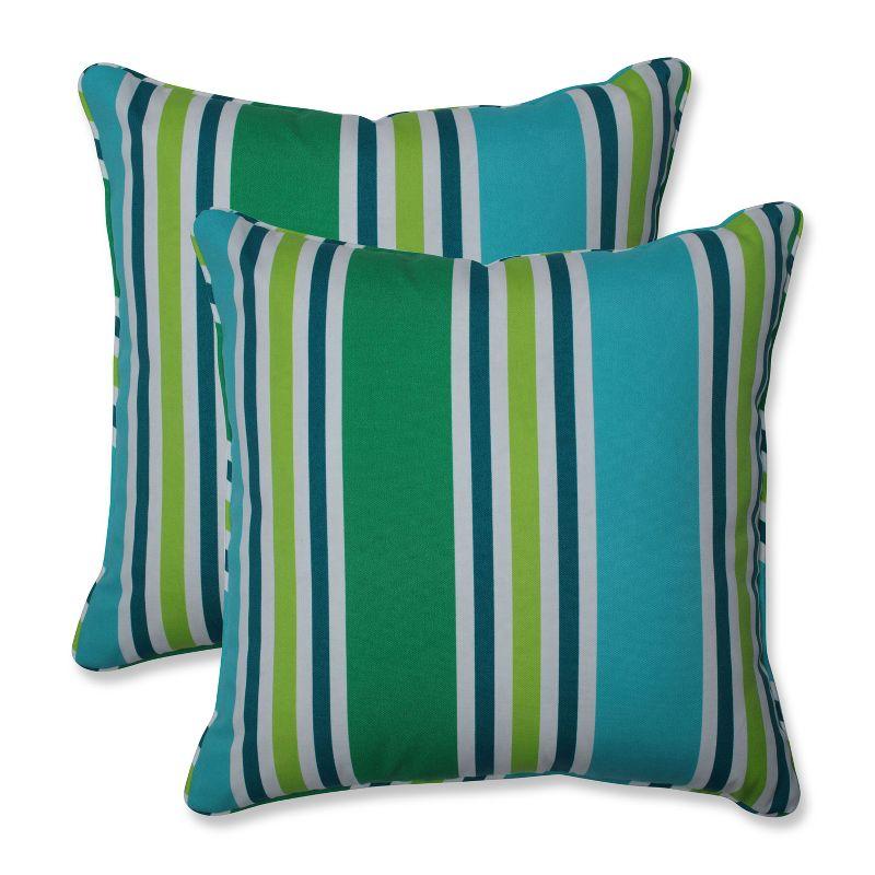 Aruba Striped Indoor/Outdoor Reversible Throw Pillow