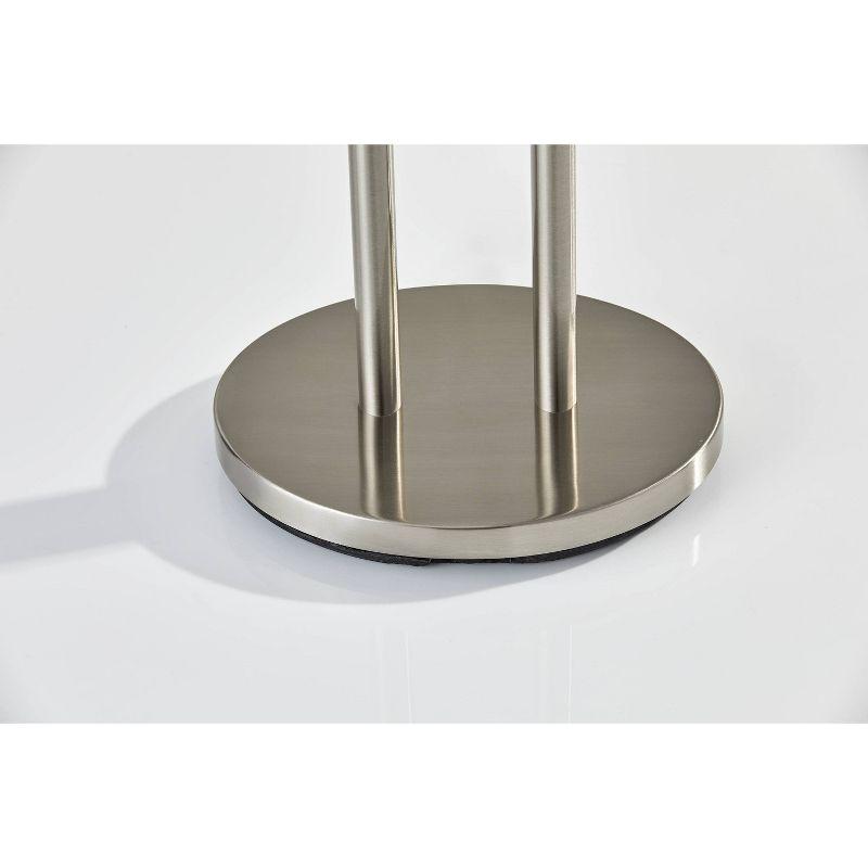 Adesso 62" Duet Floor Lamp Silver/Ivory: Modern Standing Lamp with Pull Chain, ETL Listed, Metal Body