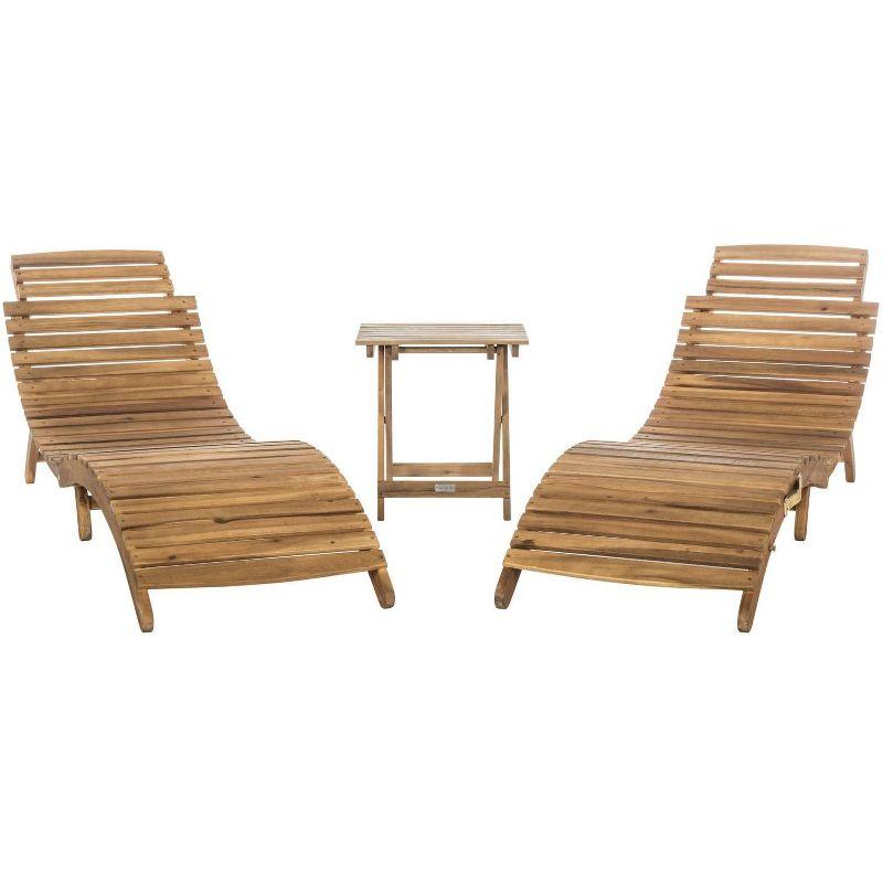 Pacifica 3 Piece Patio Outdoor Lounge Set  - Safavieh