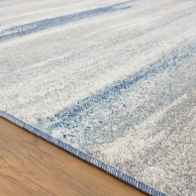 Coastal Bliss Blue Abstract 8' x 10' Easy-Care Synthetic Area Rug