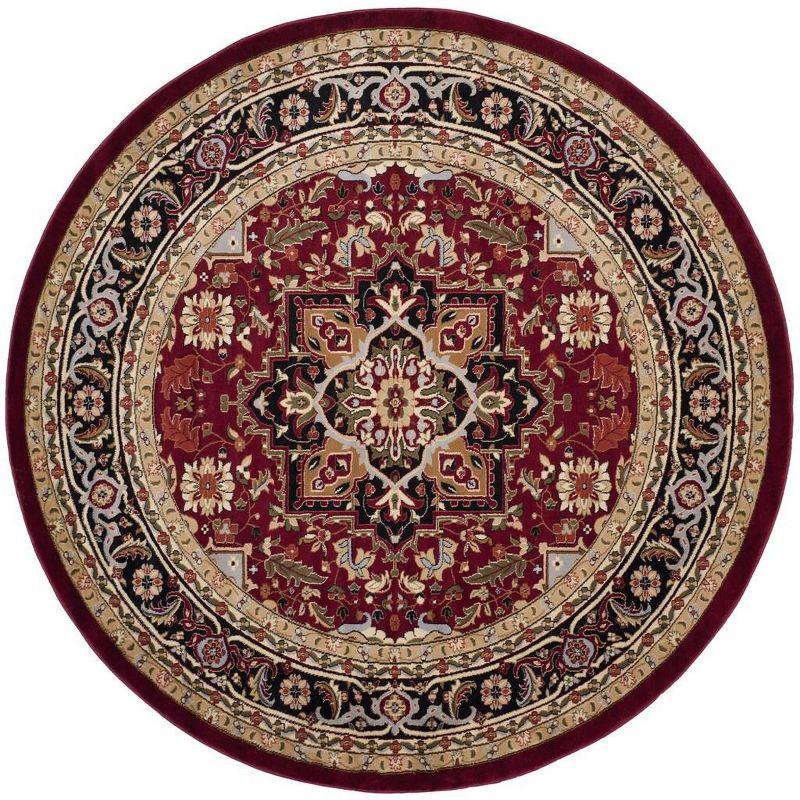 Lyndhurst Heriz LNH330 Power Loomed Area Rug - Red/Black - 8' Round - Safavieh