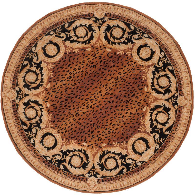 Naples NA712 Hand Tufted Area Rug - Black/Gold - 8' round - Safavieh.