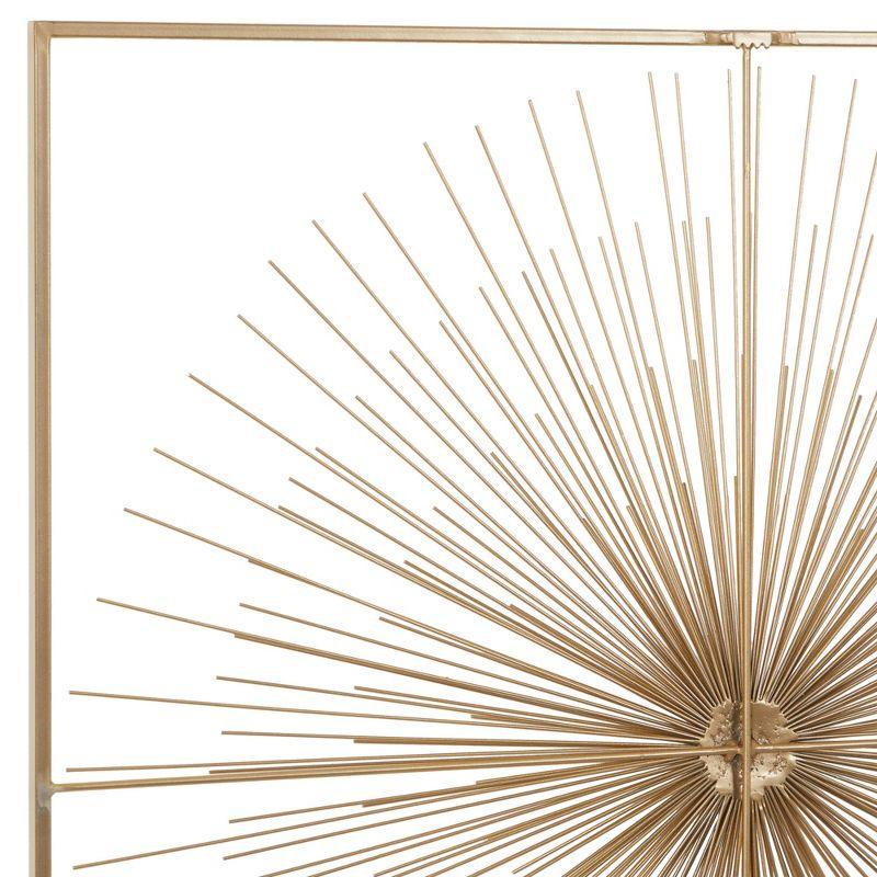 Metal Starburst Handmade Large 3D Wall Decor with Gold Frame Gold - CosmoLiving by Cosmopolitan