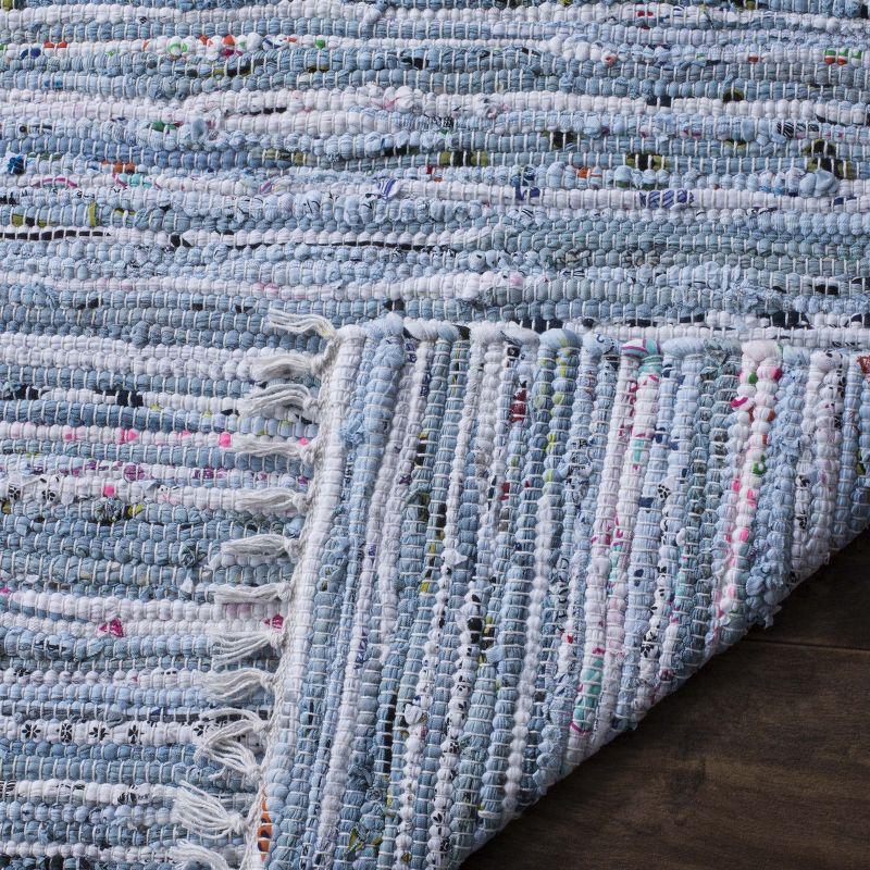 Rag Rug RAR125 Hand Woven Indoor Accent Rug - Light Blue/Multi - 2'3"x3'9" - Safavieh.