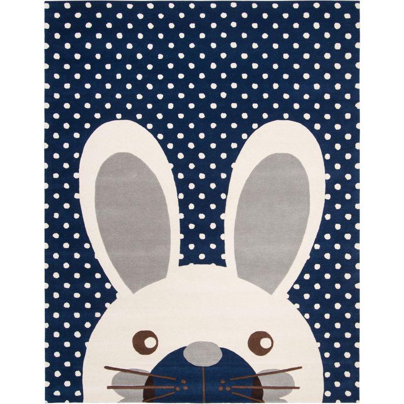 Safavieh Kids Rabbit SFK922 Hand Tufted Indoor Area Rug - Navy/Ivory - 8'x10' - Safavieh