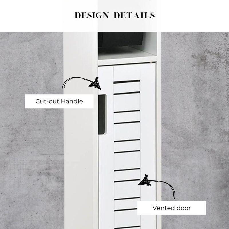 Evideco Miami White Toilet Paper Storage Cabinet with Dispenser, Compact