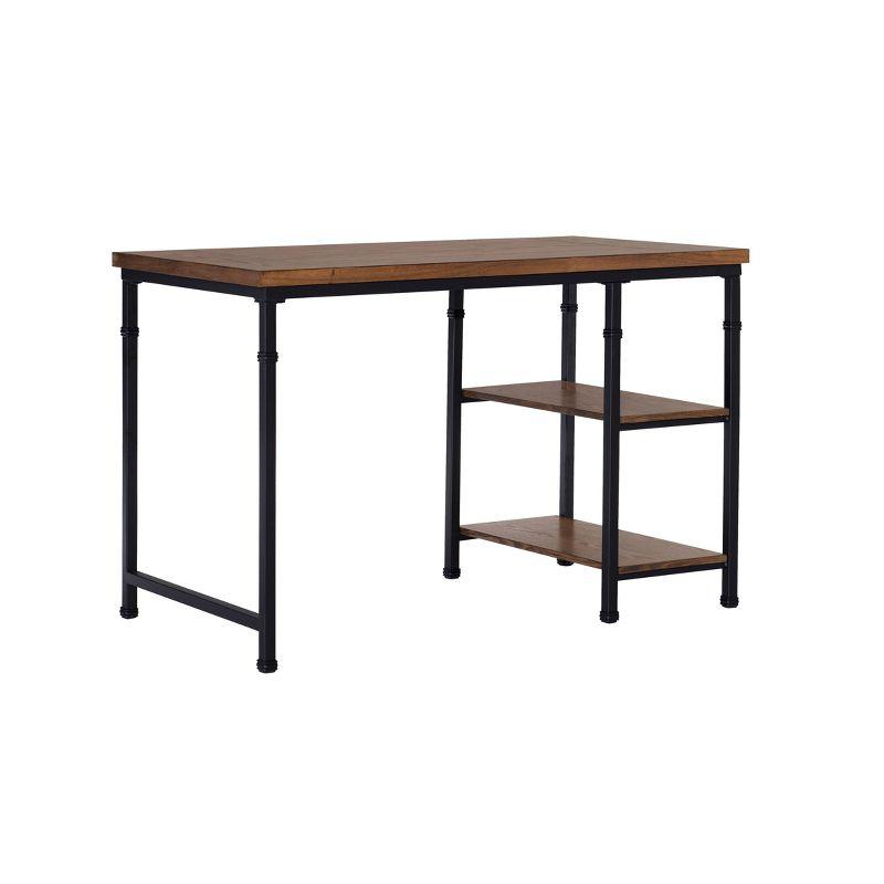 Austin Black and Ash Wood Two Shelf Desk