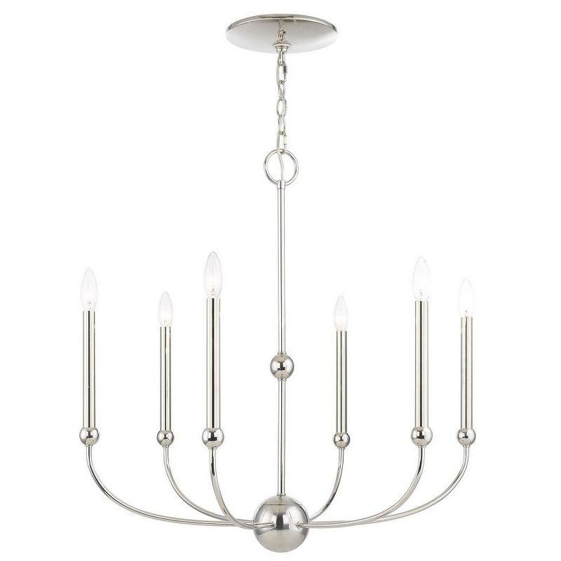 Livex Lighting Cortlandt 6 - Light Chandelier in  Polished Nickel