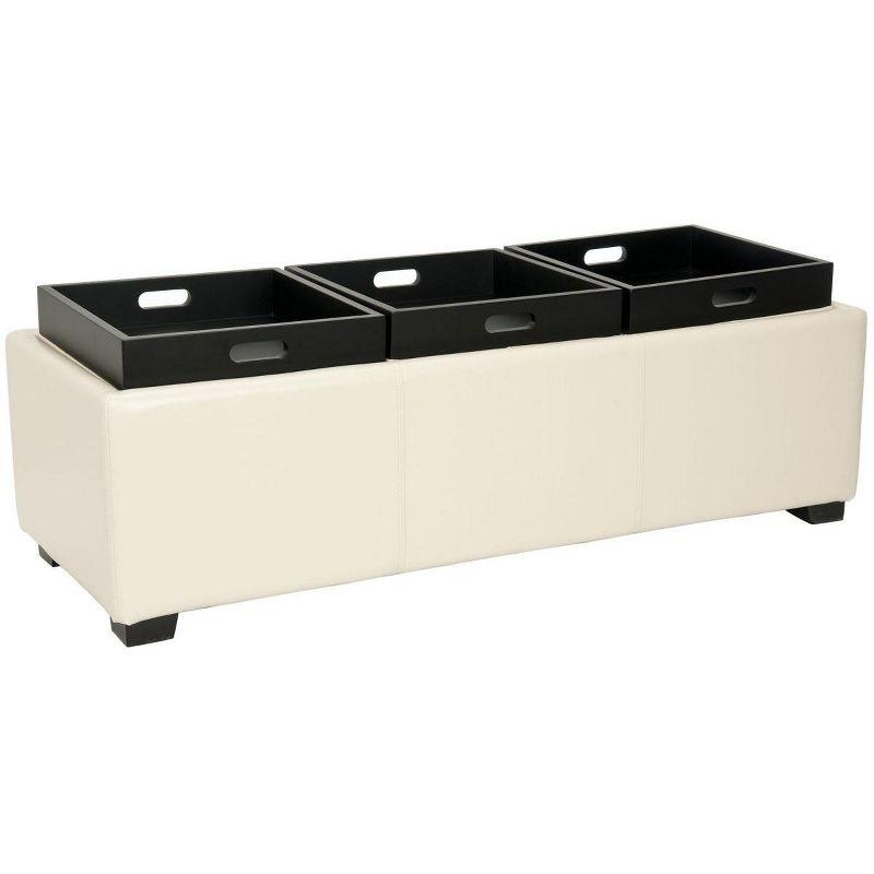 Harrison Triple Tray Ottoman - Flat Cream - Safavieh