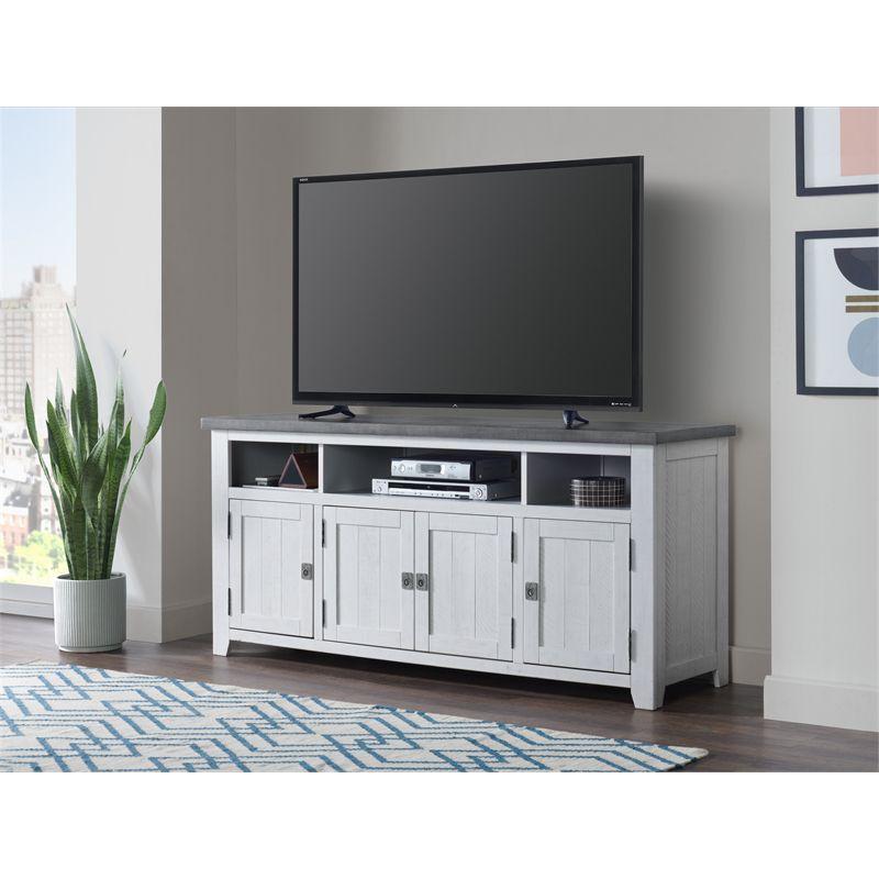 Foundry 65" TV Stand White Stain with Gray Top - Martin Svensson Home