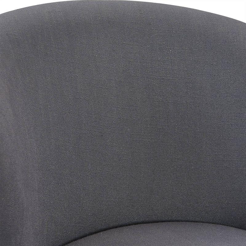 Contemporary Gray Fabric Swivel Counter Stool with Espresso Wood Base