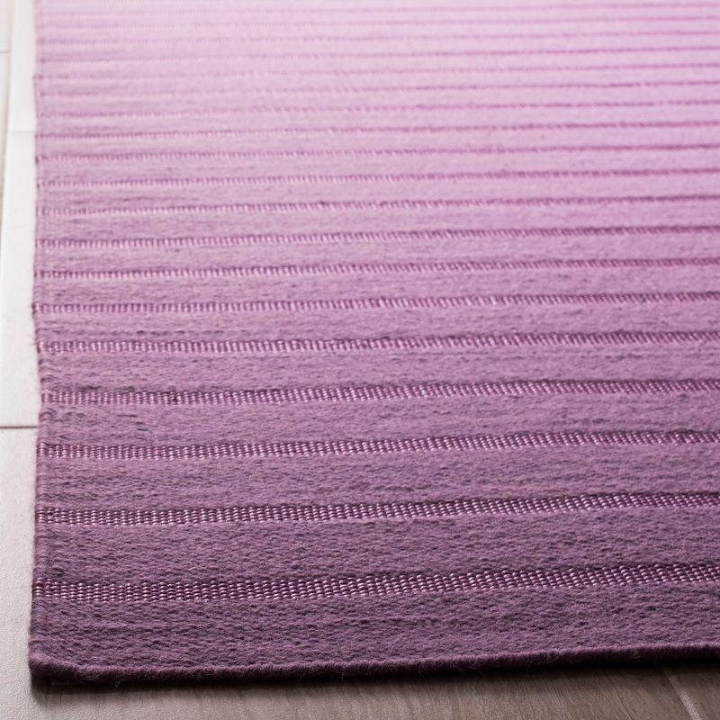 Lavender Geometric Flat Woven Wool Area Rug, 3' x 5'