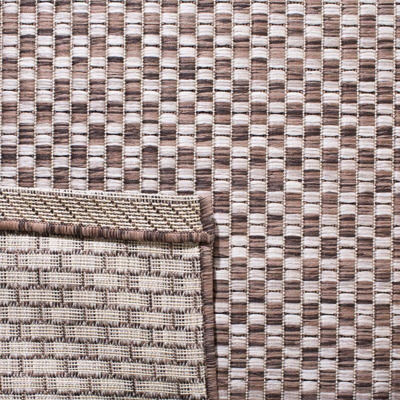 Courtyard CY8653 Power Loomed Indoor and Outdoor Area Rug - Light Brown/Light Grey - 5'3"x5'3" - Safavieh