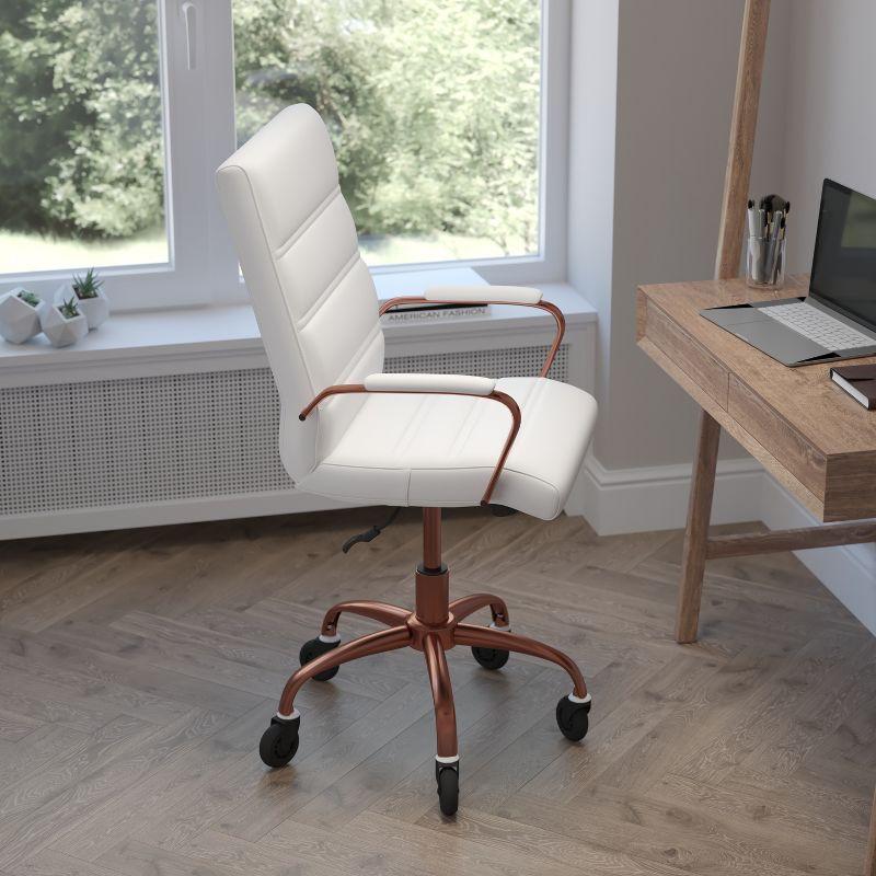 Flash Furniture Mid-Back Executive Swivel Office Chair with Arms, and Transparent Roller Wheels