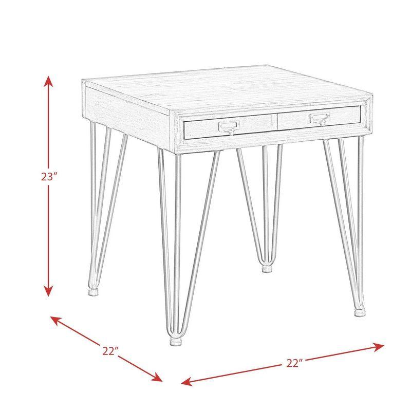 Tanner End Table Light Walnut - Picket House Furnishings: Hairpin Legs, Apothecary Tray Fronts, Acacia Frame