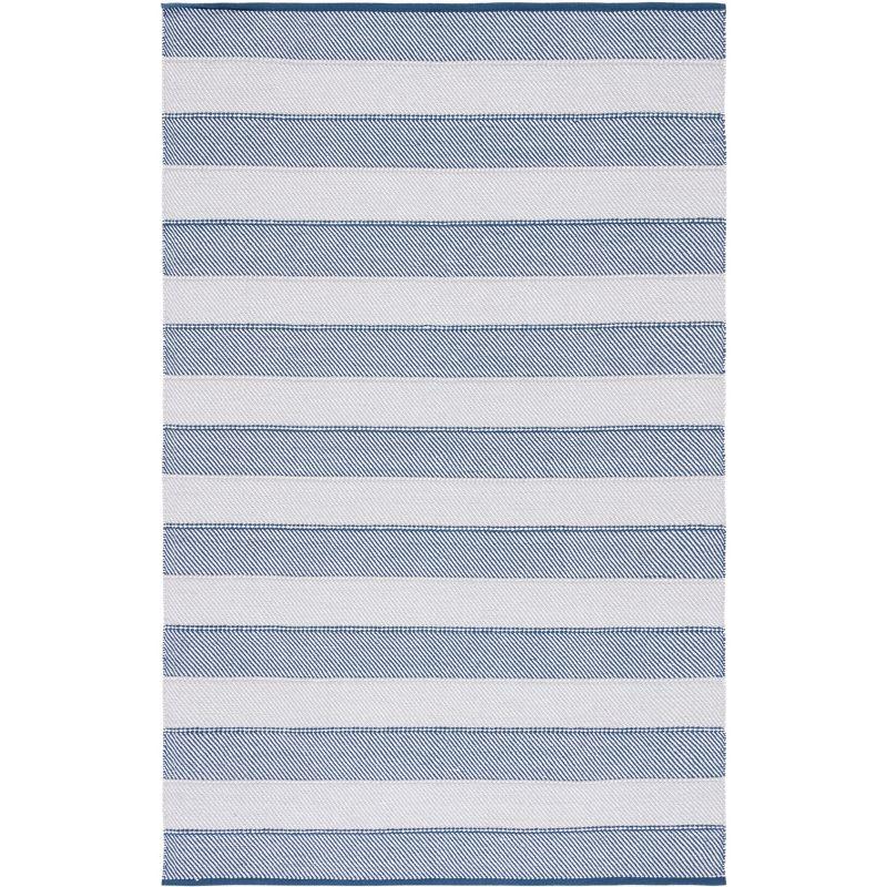 Striped Kilim STK803 Flat Weave Area Rug - Grey/Blue - 5'x8' - Safavieh