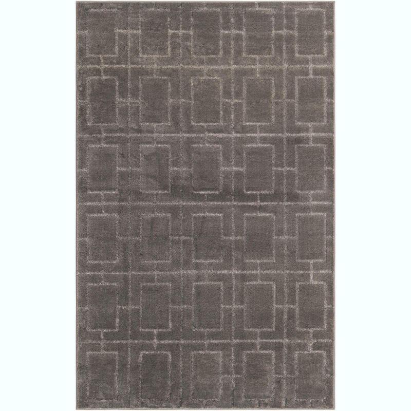 Glam Geometric Gray Silver Area Rug