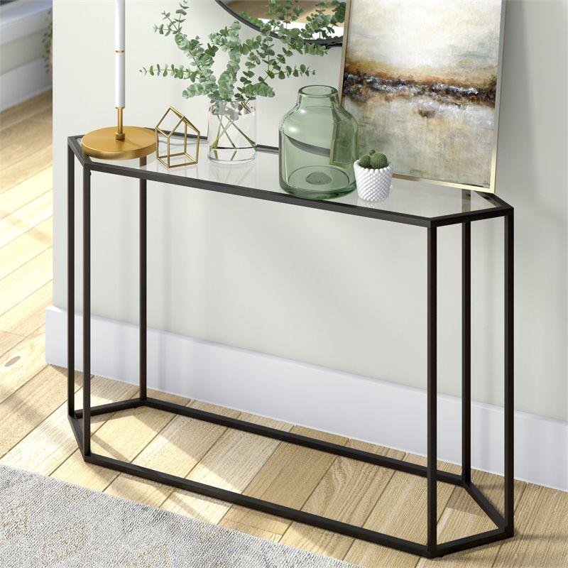 Streamlined Black and Bronze Metal Console Table - Henn&Hart