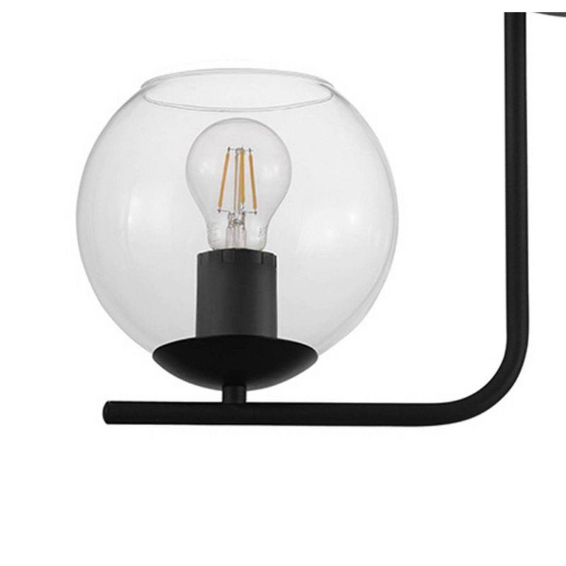 2-Light Marojales Semi Flush with Shade Black/Clear - EGLO: Modern ETL Listed Glass Fixture for Indoor Use