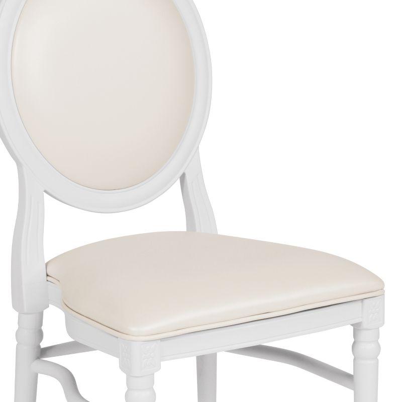 Flash Furniture HERCULES Series 900 lb. Capacity King Louis Chair with White Vinyl Back and Seat and White Frame