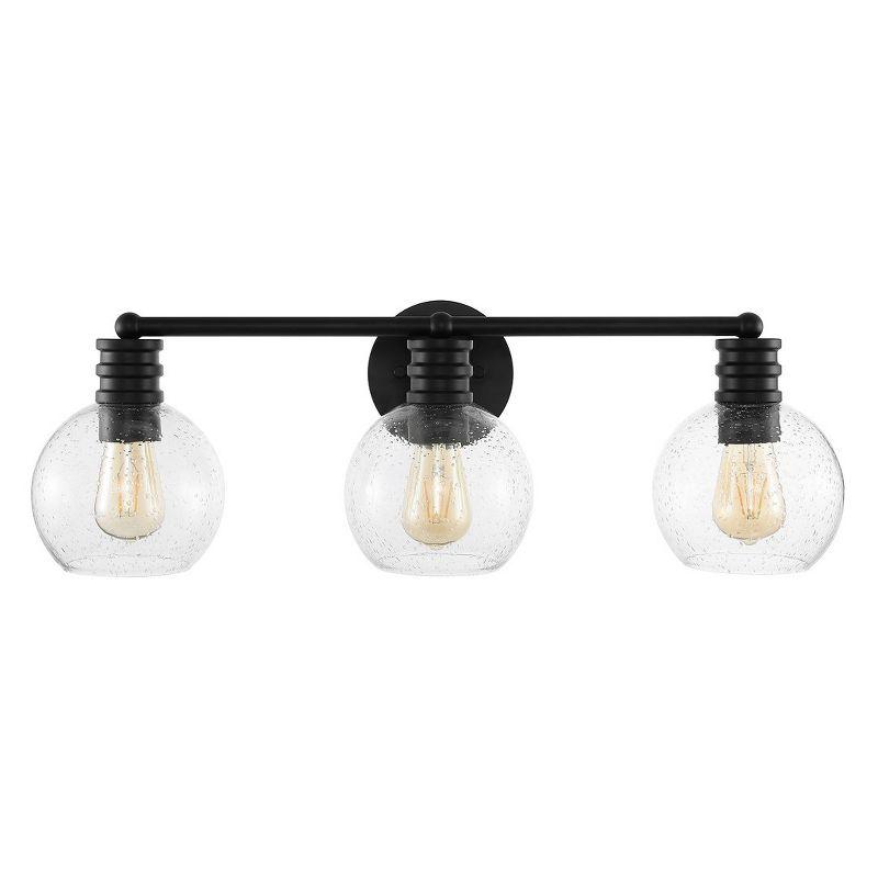 Sunetta Black Iron 3-Light Wall Sconce with Clear Shades