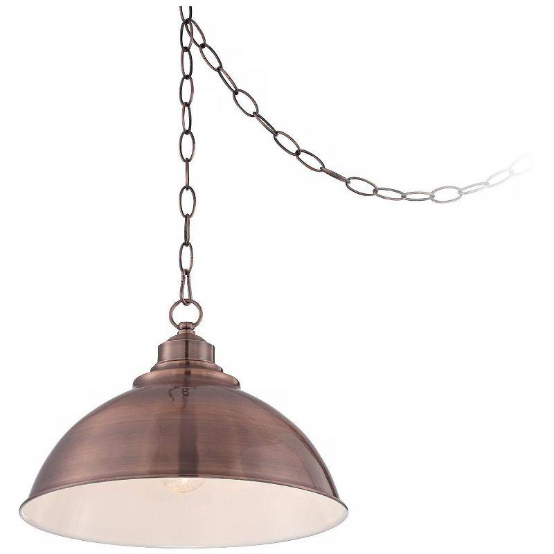 Franklin Iron Works Southton Copper Swag Pendant Light 13 1/4" Wide Industrial Rustic Dome Shade for Dining Room House Foyer Kitchen Island Entryway