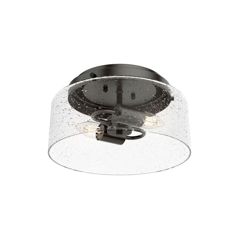 Hartland Noble Bronze Seeded Glass 11.5" LED Flush Mount Light