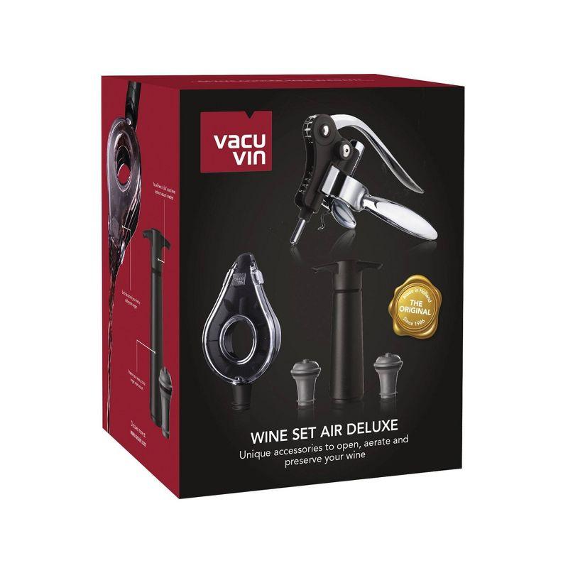 Vacu Vin Set of 5 Air Deluxe Wine Set Black