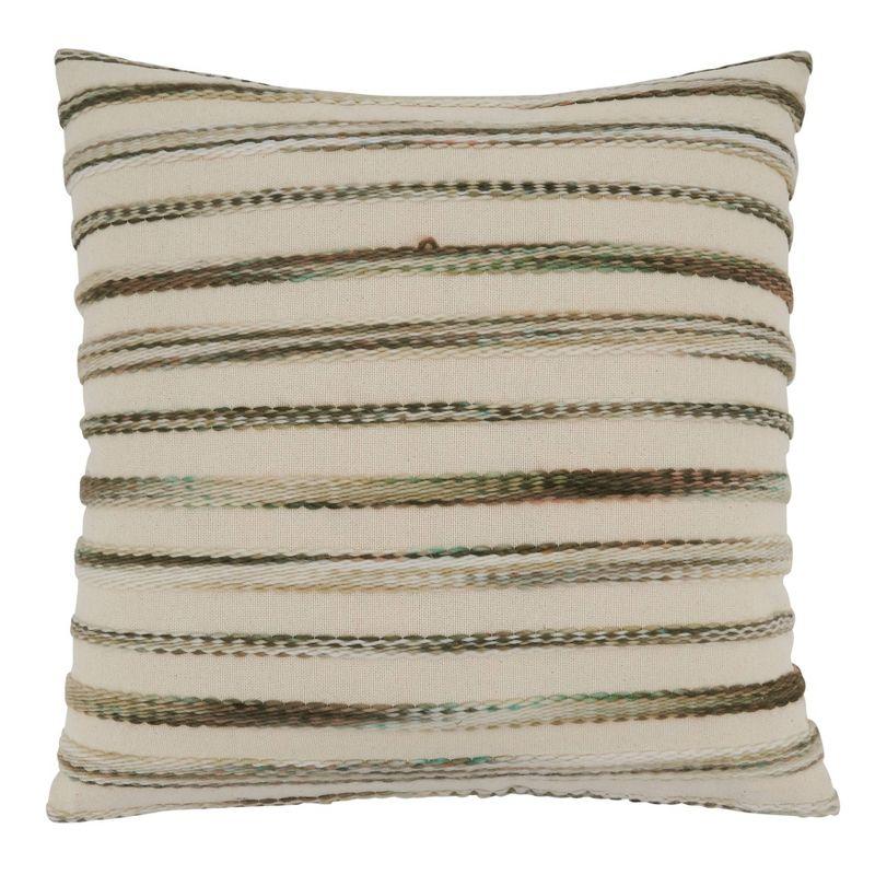 Saro Ambrosia Collection Appliqued Cotton Blend Throw Pillow