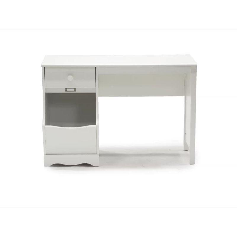 Soft White Versatile Child's Desk with Storage Drawer and Bin