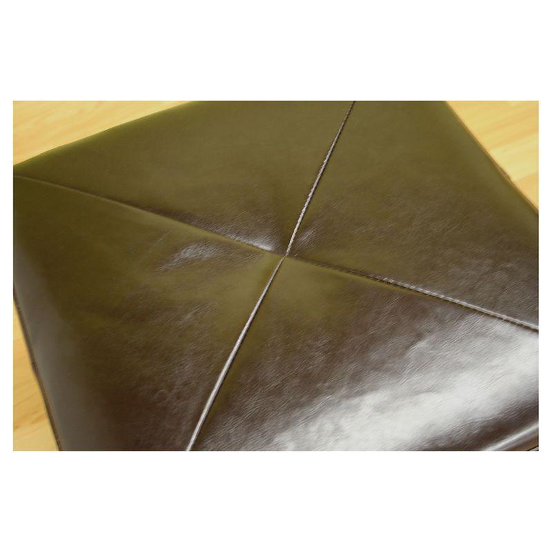 Aric Bonded Leather Ottoman - Baxton Studio: Dark Brown Footrest, Seating Bench, No Assembly Required