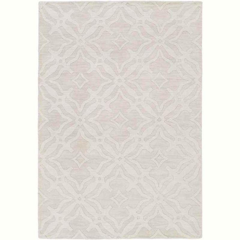 Handmade Gray Floral Wool Rectangular Area Rug 5' x 7'