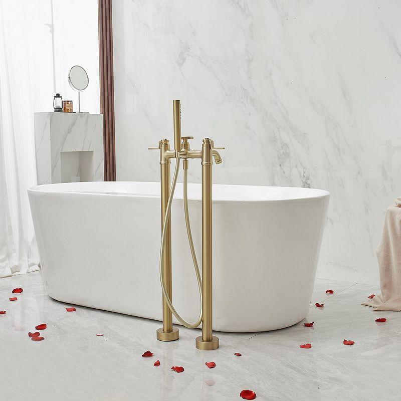 Floor Clawfoot Tub Faucet with Diverter