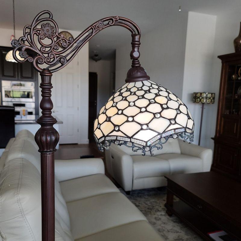 Amora Lighting Tiffany Style Jeweled Reading Floor Lamp 62" High