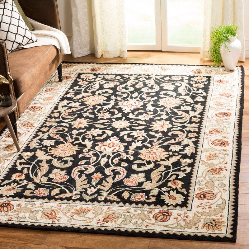 Easy Care EZC101 Hand Hooked Area Rug - Black/Ivory - 8'9"x11'9" - Safavieh.