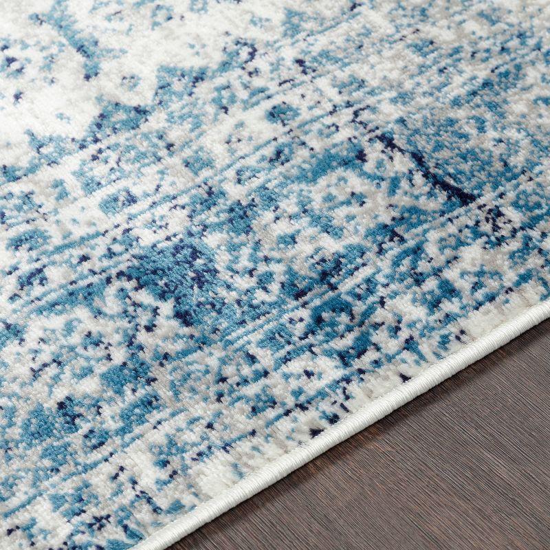 Livabliss 6'7" Square Melissa Traditional Rugs Blue: Medium Pile, Stain & Fade-Resistant, Indoor Use, 100% Polypropylene