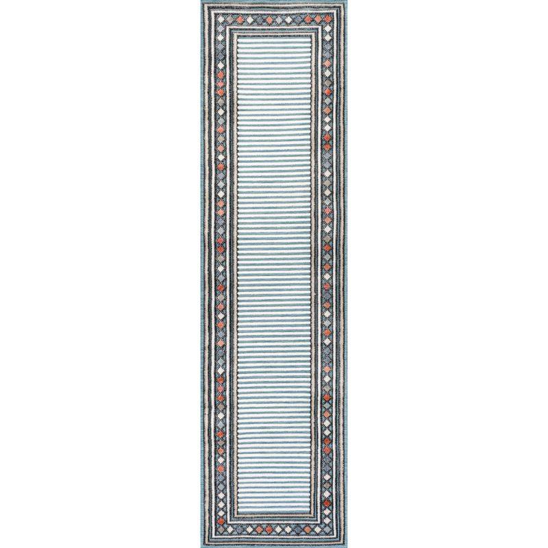 JONATHAN Y Sebastian High-Low Modern Diamond Border Classic Indoor/Outdoor Area Rug