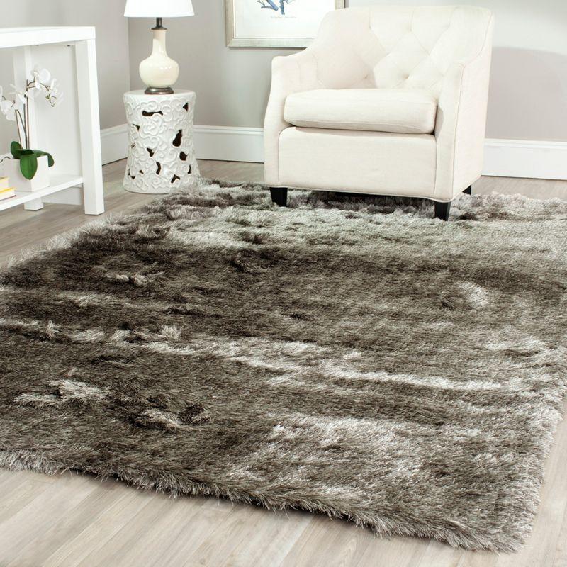Shag SG511 Hand Tufted Area Rug - Silver - 5'x7' - Safavieh.