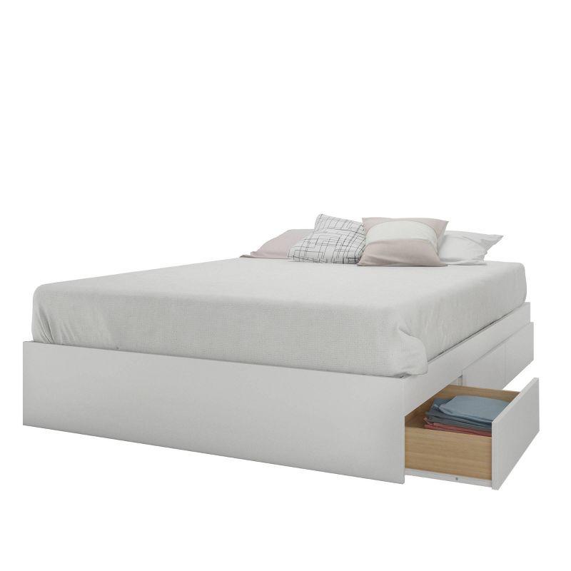 3 Drawer Storage Platform Bed White - Nexera